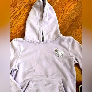 The Goat Light Purple Pullover Hoodie - Size Girls YLarge Excellent Condition